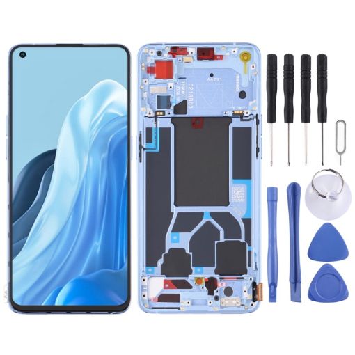 OPPO Reno7 5G LCD Screen Digitizer Assembly with Frame (Blue) - 1