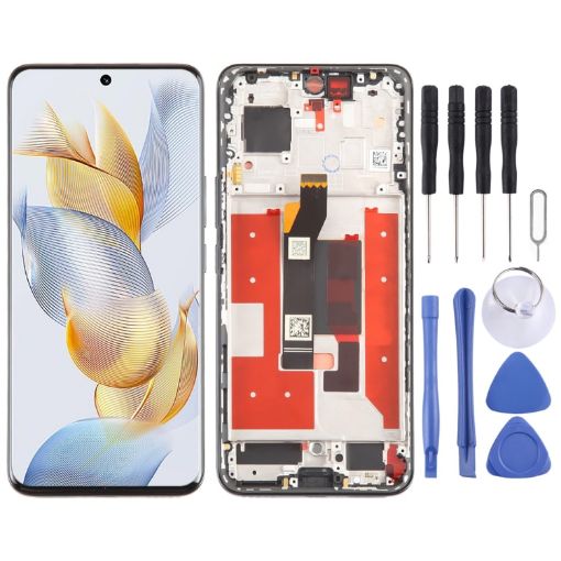 For Honor 90 Screen Digitizer Full Assembly with Frame (Black) - 1