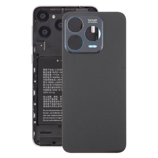 ZTE Blade V70 Glass Battery Back Cover with Adhesive (Black) - 1