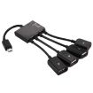 18cm Micro USB OTG 4-Port Hub Cable for Various Smartphones (Black) - 2