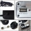3 Triple Socket Car Cigarette Lighter USB Power 12V/24V (Black) - 3