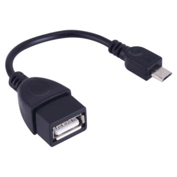 Micro USB to USB 2.0 OTG Adapter Cable for Smartphones (Black) - 1