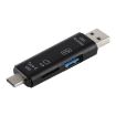 3 in 1 TF USB to Micro USB Type-C Card Reader OTG Adapter Black - 3