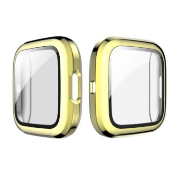 Fitbit Versa 2 Gold Plating PC Shell + Tempered Glass Film - 1