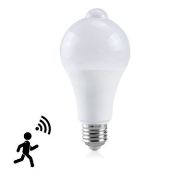 Waterproof E27 LED Light with Infrared Motion Sensor, White Light - 1