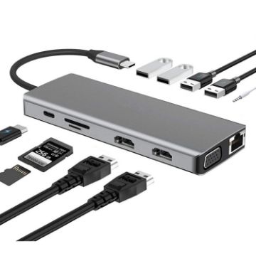 12-in-1 WS-04 Type-C Notebook Multi-function Docking Station - 1