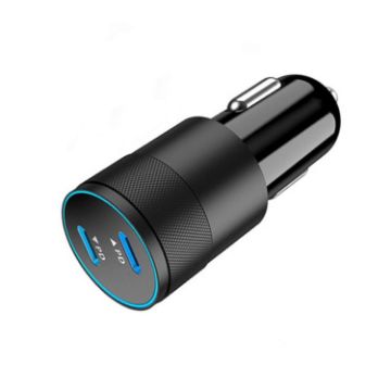Dual PD 40W Type-C Car Charger, PD3.0 Compatible (Black) - 1