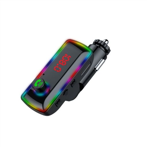 F12 Dual USB Car Charger with FM Transmitter & Bluetooth MP3 Player - 1