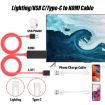 USB Male + Female to HDMI Male 1080P Adapter Dongle Cable - 4
