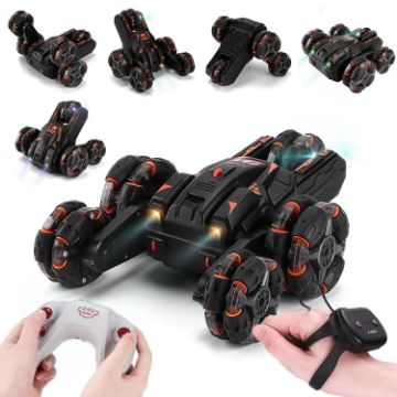 MoFun RC Stunt Car 360 Swing Arm, Five-Wheeled, Dual, Black - 1