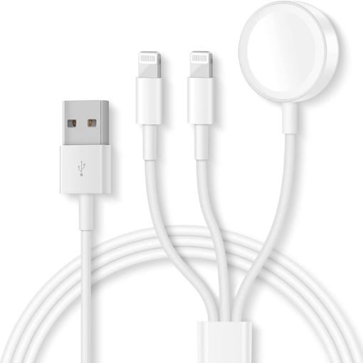 3 in 1 USB Magnetic Charging Cable for Apple Watch & iPhone 4ft/1.2m - 1