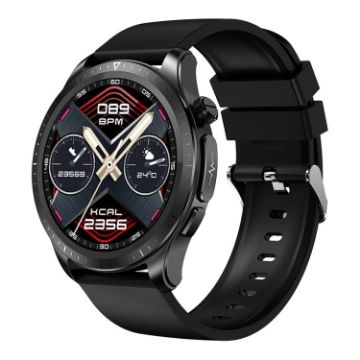 E420 Smart Watch, 1.39" Screen, Heart Rate/BP Monitor, Black Silicone Strap - 1