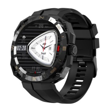 E25 Smart Watch 1.43" Color, Heart Rate/Blood Pressure Monitoring, Black - 1