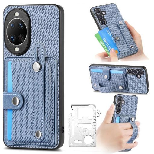 Huawei nova 14 Blue Wallet Phone Case with Knife and Kickstand - 1