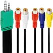 JUNSUNMAY 0.3m 3.5mm/2.5mm to 5xRCA AV Cable for Samsung TV - 2