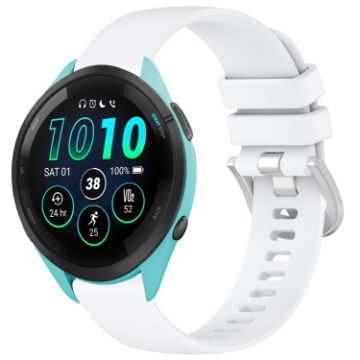 Garmin Forerunner 265S White Silicone Watch Band with Silver Buckle - 1