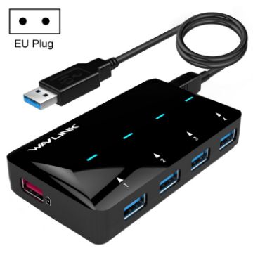 WAVLINK WL-UH3042P1 Fast 4-Port USB3.0 HUB with 2.4A Charging (EU Plug) - 1