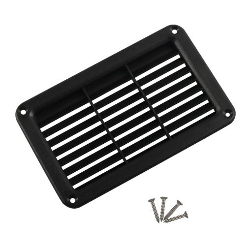 A6789 Black RV/Bus Louver Outlet Panel 193x122mm with Screws - 1