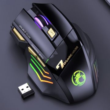iMICE GW-X7 Dual Mode RGB Silent Wireless Gaming Mouse (Black) - 1