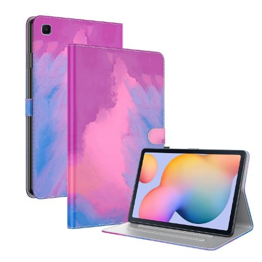 Watercolor Flip Case for Samsung Galaxy Tab S5e/T720/T725 (Purple) - 1