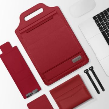 13" Red Multifunctional Mouse Pad & Laptop Bag Stand - 1