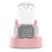 3 In 1 Pink Silicone Charging Holder for iPhone/iWatch/AirPods A001 - 1