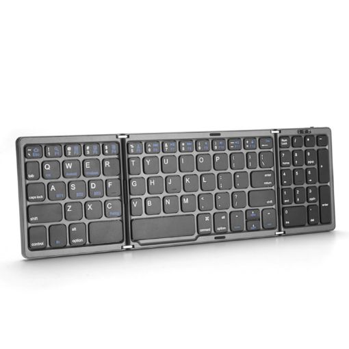B089 Grey Bluetooth Foldable Keyboard with Numeric Keypad - 1