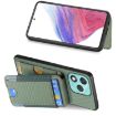 For Honor 400 Lite Green Carbon Fiber Flip Wallet Phone Case - 5