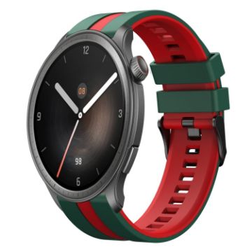 Amazfit Balance 22mm Green+Red Two-Color Sports Silicone Band - 1