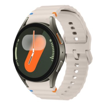 Samsung Galaxy Watch 7 Wave Pattern Silicone Band Starlight 40/44mm - 1