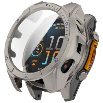 Garmin Fenix 8 AMOLED 43mm Tempered Glass Case (Titanium Blue) - 1