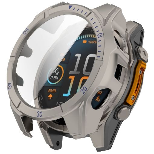 Garmin Fenix 8 AMOLED 43mm Tempered Glass Case (Titanium Blue) - 1