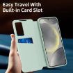 Samsung Galaxy A55 Green Leather Case with Card Slot & Smart View - 6