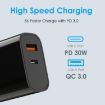 NORTHJO NOPD3002 30W USB-C PD & QC3.0 Dual Charger AU Plug (Black) - 4