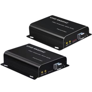 Dual Fiber LC Interface KVM HDMI Fiber Optic Extender US Plug - 1