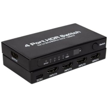 8K HDMI 2.1 Gaming Switcher 4x1 with Remote, US Plug - 1