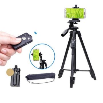 YUNTENG 5208 Tripod Stand with BT Remote for DSLR SLR Camera Phone - 1