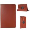 Brown ENKAY 360 Rotating Litchi Leather Case for Galaxy Tab A9 8.7 - 1