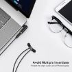 JUNSUNMAY Right Angle 3.5mm TRRS Audio Adapter Connector (Black) - 2