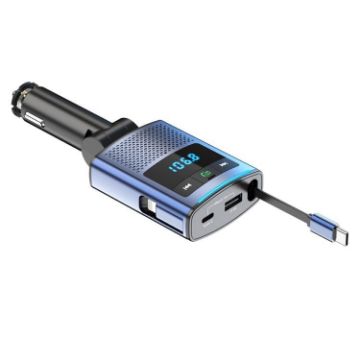 BC99 Retractable Cable FM Transmitter & PD 65W Car Charger - 1