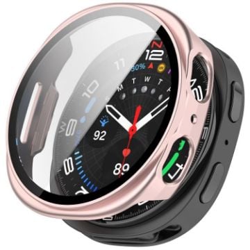 Samsung Galaxy Watch 8 Case 40mm Frosted Pink Tempered Film PC - 1