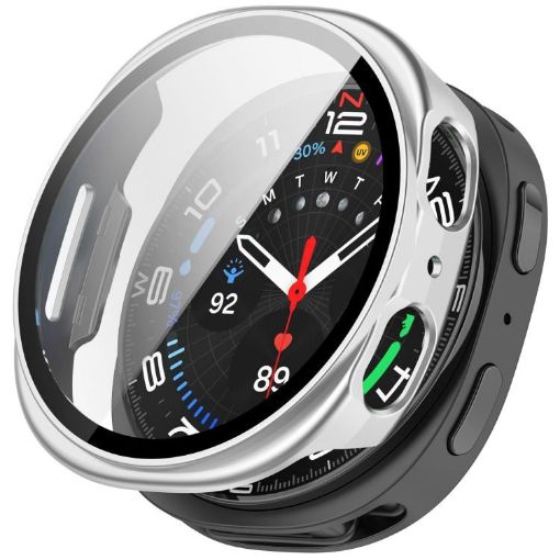 Samsung Galaxy Watch 8 40mm Tempered Film PC Case - Silver - 1