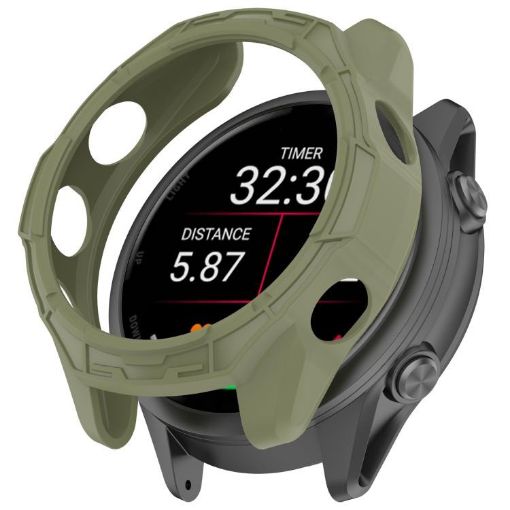 Garmin Forerunner 570 47mm TPU Watch Protective Case (Green) - 1