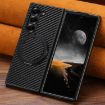 Samsung Galaxy Z Fold5 Carbon Fiber Leather MagSafe Case - Black - 2