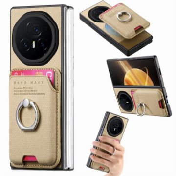 For Honor Magic V3 Khaki Twill Fabric Card Bag Phone Case - 1