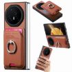 For Honor Magic V3 Twill Fabric Magnetic Phone Case (Brown) - 1