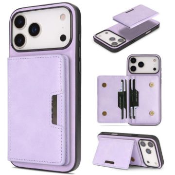 iPhone 17 Pro Max Purple Leather MagSafe Card Case by Kalebol - 1