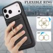 iPhone 17 Pro Kalebol Leather MagSafe Card Holder Phone Case (Black) - 6
