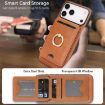 iPhone 17 Pro Leather Case with MagSafe Ring & Card Holder (Brown) - 4