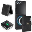 Samsung Galaxy Z Flip7 Leather Case with MagSafe & Card Holder (Black) - 1